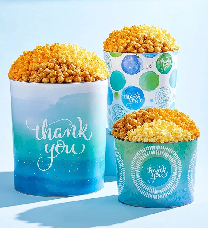 With Many Thanks 3 1/2 Gallon 3 Flavor Popcorn Tin